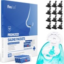 FireAnt 100 Saline Packets a 12 Reuse Saline Pods Refills Set, kompatibilní s Navage Nasal Care - Obsahuje 100 Count Salt Packets Sinus Rinse + 12 Pack Silicone Salt Pads Refill in Black