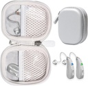 CaseSack Pouzdro pro naslouchací pomůcky kompatibilní s EarCentic EasyCharge Recharge Sluchací pomůcky také pro Otofonix Elite / Encore, Banglijian, Britzgo, My Tone, LIGINN, Blaids, Lexie, Twiak (Silver)