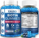 Extra síla Biotin Gummies 10,000mcg pro silnější vlasy, kůže a nehty - 60 Gummies - Vegan, Non- GMO, Zdravotní dodatek