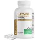 Bronson L- Lysin Extra Strength 1000 MG per Tablet High Potency, Immunication Support & Supports Collagen Syntéza, Non- GMO, 250 Vegetariánských tablet