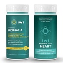 Iwi Omega33 Essential & Heart Omega33 Bundle, 30 Servings, Vegan Plant- Based Algae Omega 3, Krill & Fish Oil Alternative, No Fishy After taste
