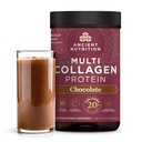 Starověké výživy Kolagen Peptidy Prášek, Multi kolagen Protein, Ženy a muži, Vitamin C, Probiotika, Hydrolyzované kolagen, Podporuje pleť, Sponky, Gut zdraví, Čokoláda, 24 Služební