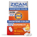 Zicam Ultra Cold Remedy Zinek Rapidmelts, Orange Cream Flavor, Homeopatické, Cold Shortising Medicine, Shortens Cold Trvání, Sugar- Free, Dye- Free, 18 Počet