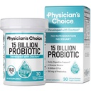 Lékařská choice Začátečnická Probiotika 15 Miliardy CFU - 6 Diverse Strains & Organic Prebiotics, Určeno pro celkové trávicí zdraví a podporuje příležitostné zácpy, Průjem, Plyn & Bloating