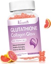 Glutathione Collagen Glow Gummies, Collagen Gummies s vitamínem C, E, Glutathione dodatek pro ženy, Péče o pleť, Anti- Aging, Grapefruit Flavor, 60 Počet
