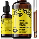 Liquid Biotin Kolagen Keratin 4fl oz Tekuté doplňky pro ženy - Komplexní vzorec Vlasové kožní nehty dodatek s 10000mcg Kolagen 5000 mcg Biotin 5000 mcg Keratin 5000 mcg Saw Palmetto
