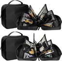2 PCS cestovní šperky Pořadatelé Pouzdra, Malé šperky sáčky s čirým zipem Velvet Pouches pro cestování