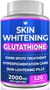 Glutathione Whitening Pills - 120 Kapsle 2000mg Glutathione - Efektivní doplněk pro osvětlení pokožky - Tmavé spoty, Melasma & Akne Scar Remover, Hyperpigmentace Léčba - Anti- Aging Antioxidant