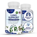 Lung Support Dietní doplňky Bylinné dýchání Podpora 10 Aktivní ingredience Původní vzorec pro Lung Health Lung Cleanse Dodatek pro Bronchial System 60 Kapsle non GMO
