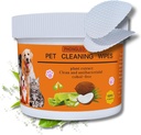 Psí oční ubrousky pro psy Cat oční čistič stírá kočky Psí čistič uší Pes odstraňovač skvrn stírací ubrousek 100PCS 3 palců Umyvadlo na psy Čistič tlapek Pet oční ubrousky mazlíčci Štěňata čipsy odstraňovač skvrn