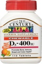 Chewable Vitamin D3, Orange, 10 mcg (400 IU), 110 tablet