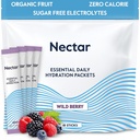 Nektar Hydration Packets - Electrolytes Powder Packets - No Sugar or Calories - Organic Fruit Liquid Daily IV Hydrate Packets for Dehydratation Relief and Rapid Rehydratation (Berry 18 Pack)
