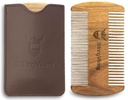 Striking Viking Sandalwood Beard Comb & Case - Pocket- Sized Grooming Tool s jemnými a coasse zuby, ideální pro použití s balzámy & oleje