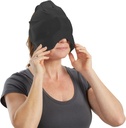 Aculief Ice Therapy Cap - Nastavitelný Cotton- Spandex Fit & Neck Cooling - Soft Cotton- Spandex Sleep Cap s oční maskou - Balení po 1, černá