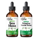 Wild & Organic Sea Moss Tincture 4 fl oz & Stung Nettle Root Tincture 4 fl oz