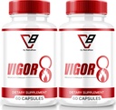 NutraRize (2 Pack) Vigor 8 pro muže, Vigor 8 Pills Muž Enhancing Formule, Vigor Osm doplňků Kapsle Test Boost, Vigor8 Stamina Booster Recenze Horny Koza Weed Tongkat Ali (120 Kapsle)