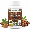 Organické skořicové kapsle, Energie, Podpora srdce a metabolismu, Certified Organic Ceylon Skořice pilulky, Non- GMO, Vegan, gluten- Free - 60 Kapsle