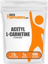 BulkSupplements.com Acetyl L- karnitin prášek - ALCAR prášek, Acetyl L- Carnitin 1500mg, Carnitin dodatek - gluten zdarma, 1500mg na servírování, 5kg (11 liber) (balení po 5)