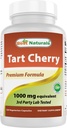 Nejlepší Naturals Tart Cherry Extract 1000 mg (Non- GMO) Veggie Kapsle - Podporuje zdravé hladiny kyseliny močové v normálním rozsahu, zdravé společné funkce a podporuje zdravé spánkové cyklus, 120 Počet