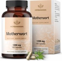 HERBAMAMA Motherwort Kapsle - Přírodní menopauza Doplňky * pro ženy - 1,200mg Matherwort Herb Powder per Serving for Women 's Mood & Calm Support - Vegan, Non- GMO - 50- Day Supply