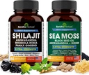SandHUHERBALS Sandhu Herbals Bundle - Mořský Moss, Shilajit, Black Seed Oil, Ashwagandha, Ginger, Rhoddiola Rosea, Panax Ginseng, Strhující kopřivka
