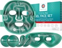 Medi stupeň Chladicí ledová maska a chladící oční maska pro Puffy Eyes & Migréna Relief - Self Care Face Ice Pack s ChillGel Face Ice Mask Technology - Chladicí maska obličeje, Oční mísy a sáček