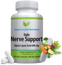 Nerve Support - Advanced Nerve Relief with Alpha Lipoic Acid 650 mg - Nerve Vitamíny pro snadné ruce, nohy a nohy - 60 Kapsle / 30 Day Supply
