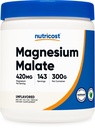 Nutricost Magnesium Malate Powder (300g) - 420mg hořčíku per Serving - Non- GMO, bez gluten