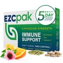 EZC Pak 5- Day Taped Imunitate Support Booster - doplněk vitamínu Imunitation Support, Echinacea, zink Vitamin C, Vitamíny pro podporu imunitního systému, Imunitate Boostery pro dospělé - Imunitative Support Vitamíny