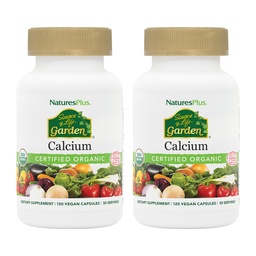 NaturesPlus Zdroj života Zahrada vápník - 120 Vegan Kapsle, Balení 2 - Vegetariánské, gluten zdarma, Certified Organic - 60 Celkem Služeb