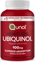 Qunol Ubiquinol CoQ10 100mg Softgels, Mega Ubiquinol 100mg - Superior Absorpce - Aktivní forma koenzymu Q10 pro srdeční zdraví a zdravou hladinu krevního tlaku - 2 měsíce Dodávka - 60 Počet