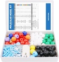 Swpeet 200 Pcs Molekulární model Kit pro organickou a anorganickou chemii, Chemie Molekulární model Student a učitel Set - 83 Atoms & 116 Odkazy & 1 Krátký odkaz Odstranění nástroj