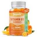 Vitamin B1 Gummies 500mg, Žvýkací Thiamin B1 dodatek pro dospělé, s 600 mg vápníku Citrát, Podpora nervového systému, Vegan, Přírodní Orange Flavor