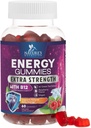 Energy Gummies 1000mcg - s vitamínem B12, Green Tea Natural Caffeine Support, Daily Energy Gummies - Delicious Berry Flavor B12 Žvýkací doplněk pro běh cyklistika & Sport - 60 Žvýkačky