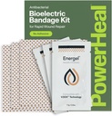 PowerHeal Bioelectric Bandage Kit pro Wound Care & Healing - Single Layer, No Adhesive Obsahuje hydrogel Wound, Can be cut to Fit - for Cuts, Abrasions, Blisters, Burns - 3-Pack, 4 "x 4"