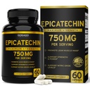 Epicatechin Extract 750mg Per Serving - (60 Kapsle) - Podporuje Lean Muscle, Oxid dusnatý, Myostatin Inhibitor, Stamina, Endurance, Pump & Gains - Non- GMO & Vegan dodatek - (60 Počet)