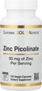 Pikolinát zinečnatý, Biologicky dostupná forma zinku, podporuje imunitní zdraví, 50 mg, 120 Veggie Kapsle