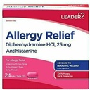 Leader Antihistamin Alergie Relief Difenhydramine HCl, 25mg Mini tablety, 24 Počet