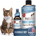 PetSilver - Imunitní podpora (16 fl oz) a rána & kůže sprej (4 fl oz) s patentovanou chelatované stříbro - alergie, sinus & kašel léčba - Wound Care & Hot Spot sprej pro kočky a psy - Vyrobeno v USA