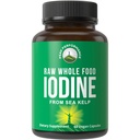 Surové celé potraviny Jod dodatek z organické Kelp (Ascophyllum Nodosum) podle Peak Performance. Tablety na podporu iodidu draselného. 60 Veganské kapsle, pilulky.