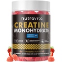 Nutravita NSF Certified Creatine Gummy - Creatine Monohydrát Gummy pro muže & Women- 5g Creatine Monohydrátu na servírování - Bez cukru, Vegan, Strawberry Flavor, 120 Počet