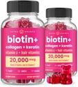NutraChamps Vlasy kůže a hřebíky Gummies, Biotin s kolagen & Keratin, 5000mcg Biotin Beauty Complex, Vitamin dodatek, Berry, 120 Počet, Zdravé vlasy, Radiant Skin & Silné hřebíky (Balení 2)
