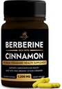 Berberine dodatek s Ceylon Skořice 124; Berberine HCL 1,200mg Plus Ceylon Skořice ze Srí Lanky pro zdraví srdce, hubnutí & Imunitation Support OF 124; Non- GMO, Lab Tested, Zero Fillers OF 124; 120ct.