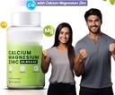 Vápník, hořčík, zinek s vitaminem D3 & B12, 1000mg I 60 Vegových tablet I124; Podpora silné spojky zdraví 124; pro oba muži & ženy, 1 Počet, 60 Kapsle