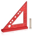 Carpenter Square, Small Triangle Square, 90 stupňů Small Square Ruler, Dřevěný měřicí nástroj s pevným mírovým úhlem Pin (červená)