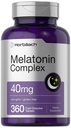 Horbäach Melatonin 40 mg Komplexní 124; 360 Rychlé rozpuštění tablety 124; Dospělý Extra doplněk síly 124; s heřmánek a Ashwagandha 124; Vegetariánské, Non- GMO, gluten zdarma