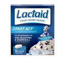Lactaid Fast Act Intolerance laktózy Relief Caplet s laktázovým enzymem k zabránění plynu, nafouknutí a průjem Vzhledem k citlivosti laktózy, Ideální pro cestování & On-The-, 12 Balení 1-Počet