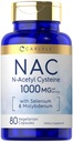 Carlyle NAC dodatek N- Acetyl Cysteine 1000mg CLAS124; 80 Kapsle CLAS124; se Selenium & Molybden CLAS124; Vegetarian, Non- GMO & Gluten zdarma
