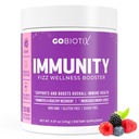 GOBIOTIX vitamin C - Imunity Defense Supplement - Imunity Powder Wellness Booster - Vegan Superfood - Elderberry, Turmeric, B12 Vitamin Supplement, Non- GMO a cukr zdarma (Berry)