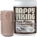 Happy Viking Cookies a Cream Plant Protein Powder, Vytvořil Venus Williams, 20G Protein, Low Carb, Keto, Vegan, gluten- Free, Non- GMO, Superfoods, Kompletní strava náhrada, 1 Canister